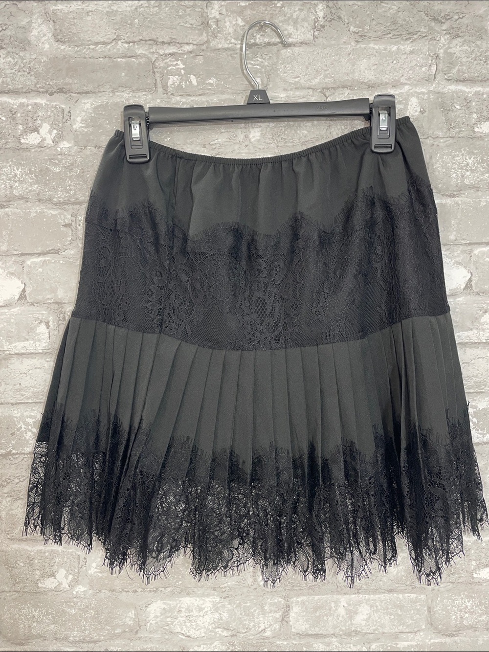 Amazon Black Lace Pleated Mini Skirt